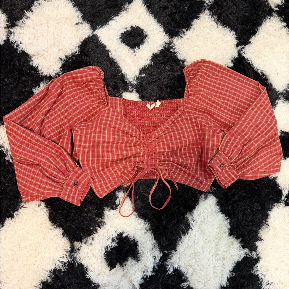 Red Plaid Levi top!